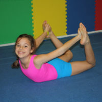 Our Pink Pearls are learning tumbling and gymnastics skills that can be built upon for more advanced skills.